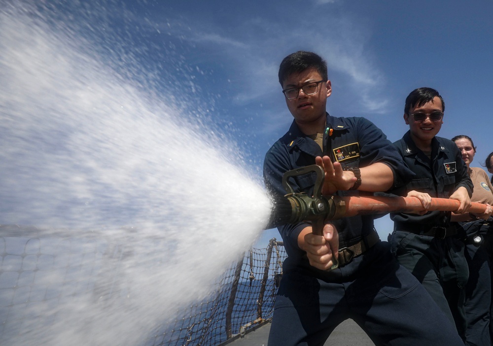 USS Milius conducts operations in the U.S. Central Command area of responsibility as part of the Carl Vinson Carrier Strike Group