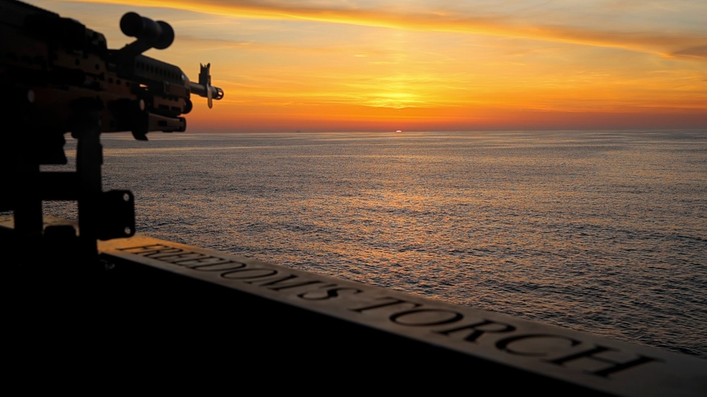 USS Bulkeley (DDG 84), transits the Atlantic during exercise At-Sea Demonstration (ASD) / Formidable Shield (FS) 2025