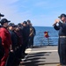 Capt. Michael Dwan, commodore, Combined Task Force (CTF) 64 delivers remarks to the crew of the USS Bulkeley (DDG 84)