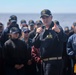 Capt. Michael Dwan, commodore, Combined Task Force (CTF) 64  delivers remarks to the crew of the USS Bulkeley (DDG 84)
