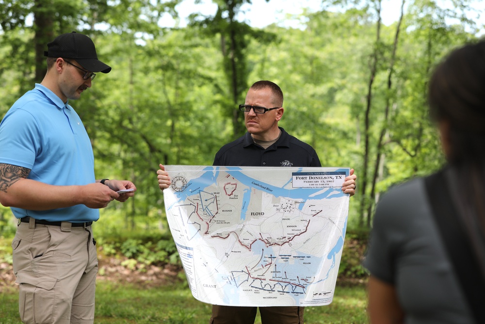Future Army Officers Walk the Battlefield as Illinois OCS Class 70-25 Studies Leadership at Fort Donelson