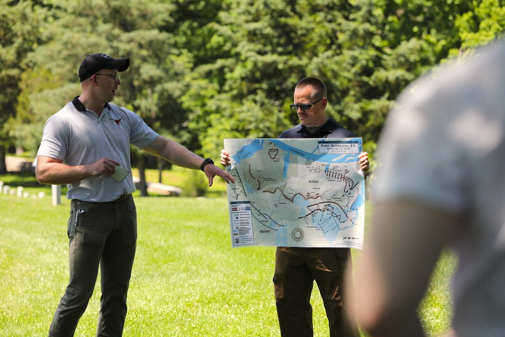 Future Army Officers Walk the Battlefield as Illinois OCS Class 70-25 Studies Leadership at Fort Donelson