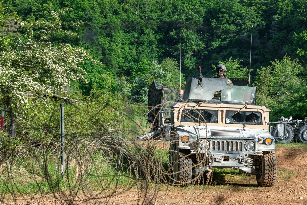 1-41st Field Artillery Regiment React to Simulated Drone Attack During Combined Resolve 25-2