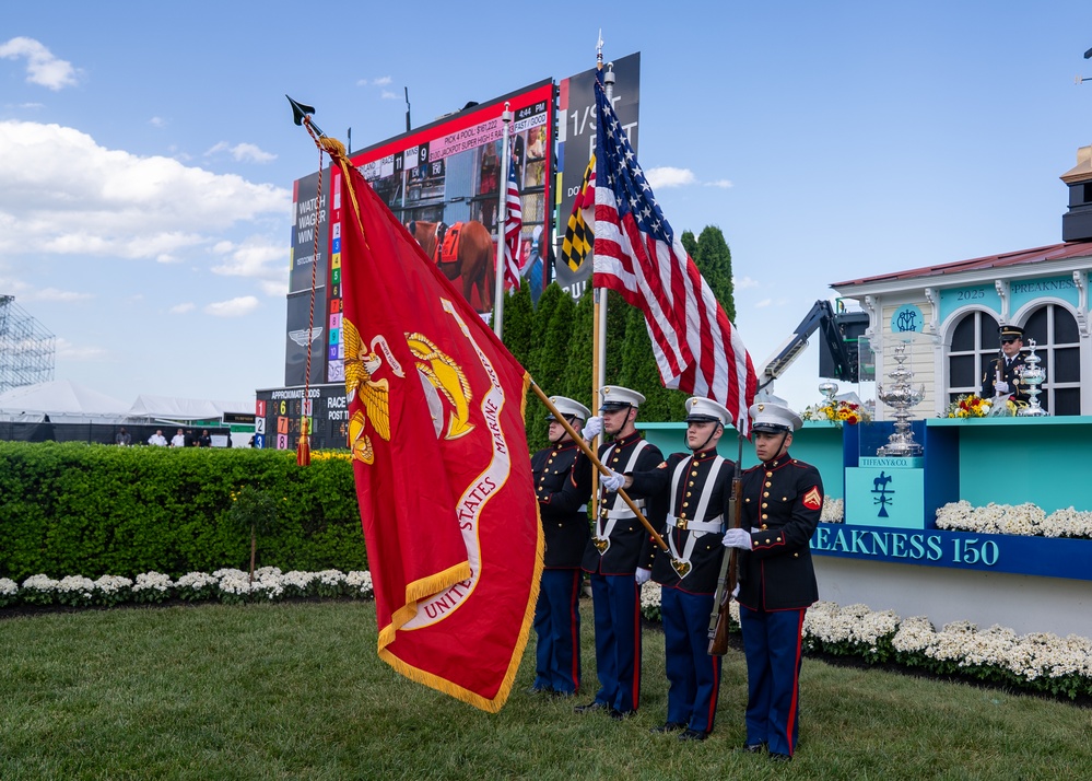 In the Winner's Circle: MCSB Color Guard at Preakness 150
