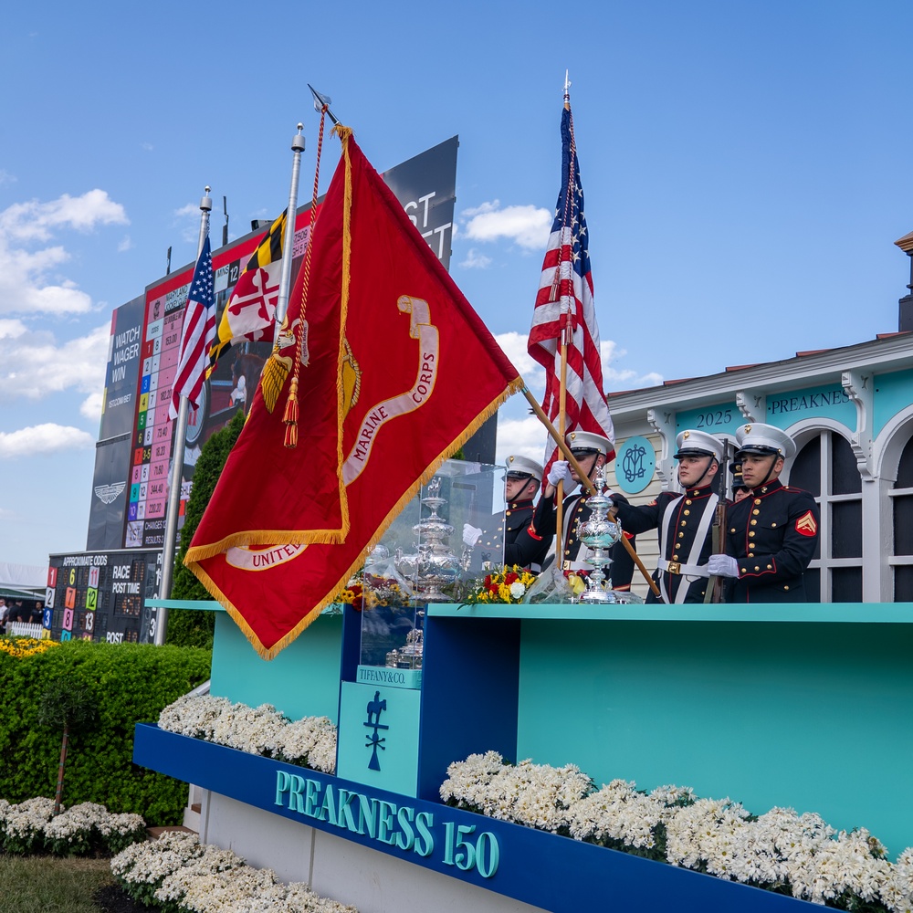 In the Winner's Circle: MCSB Color Guard at Preakness 150