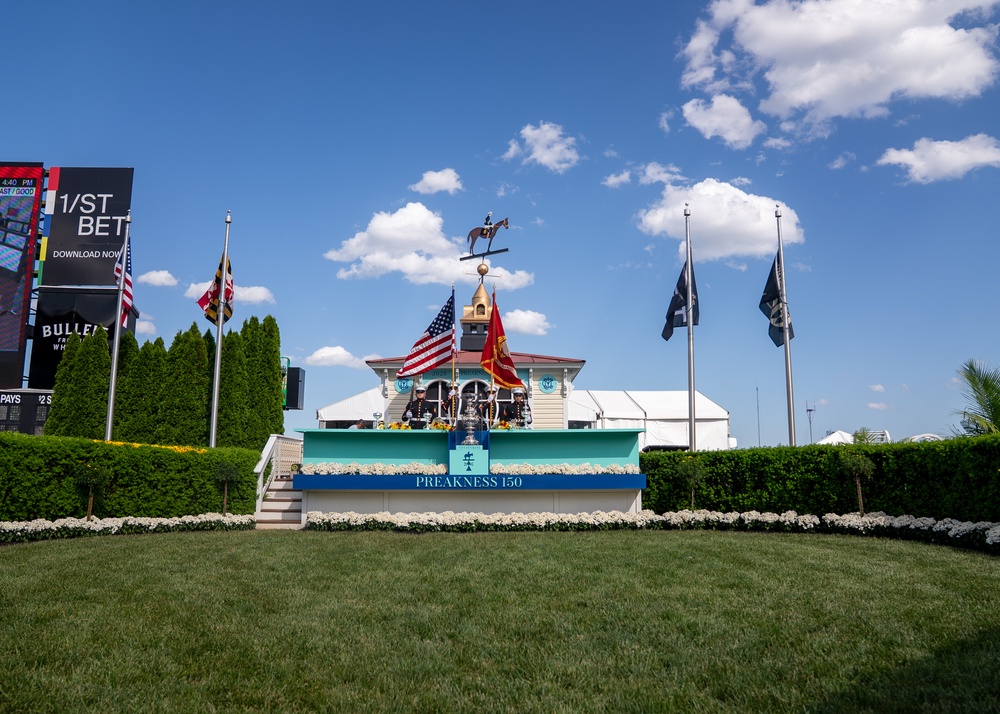 In the Winner's Circle: MCSB Color Guard at Preakness 150