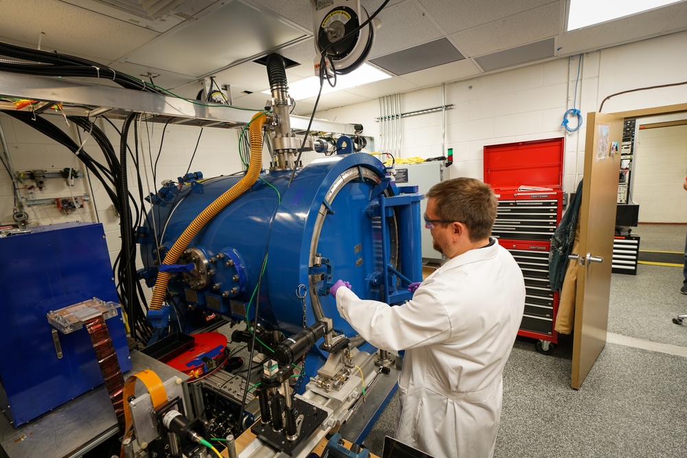 AFRL/RW scientist working in an energetics testing laboratory