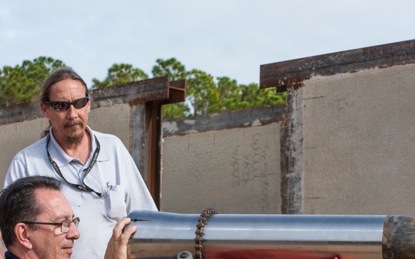AFRL/RW technicians prepare a sub-scale penetrator test