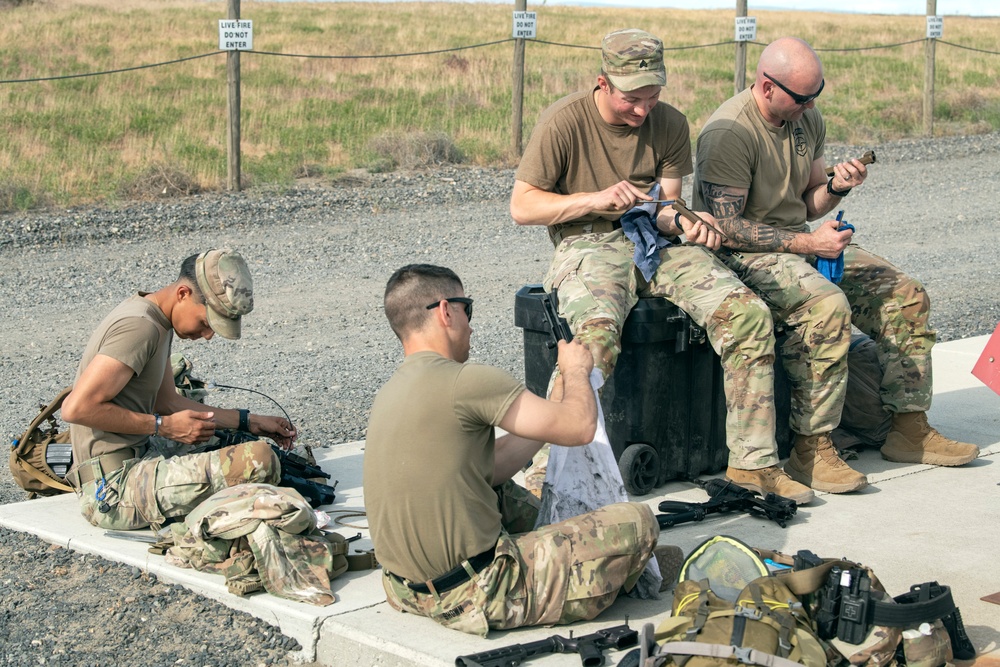 Soldiers and Airmen contend in the Adjutant General’s Combat Marksmanship Competition for 2025