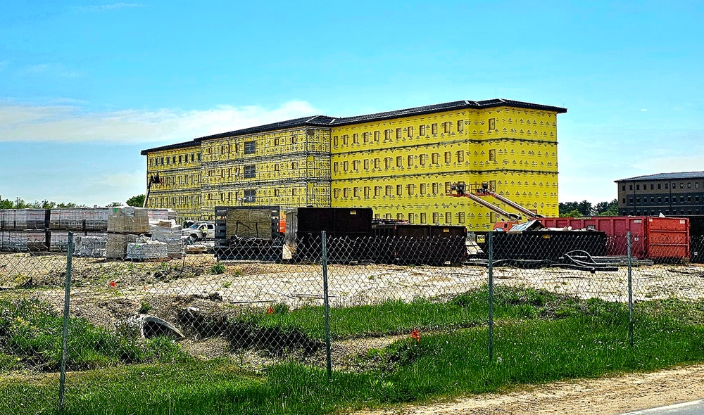 May 2025 barracks construction operations for East Barracks Project at Fort McCoy