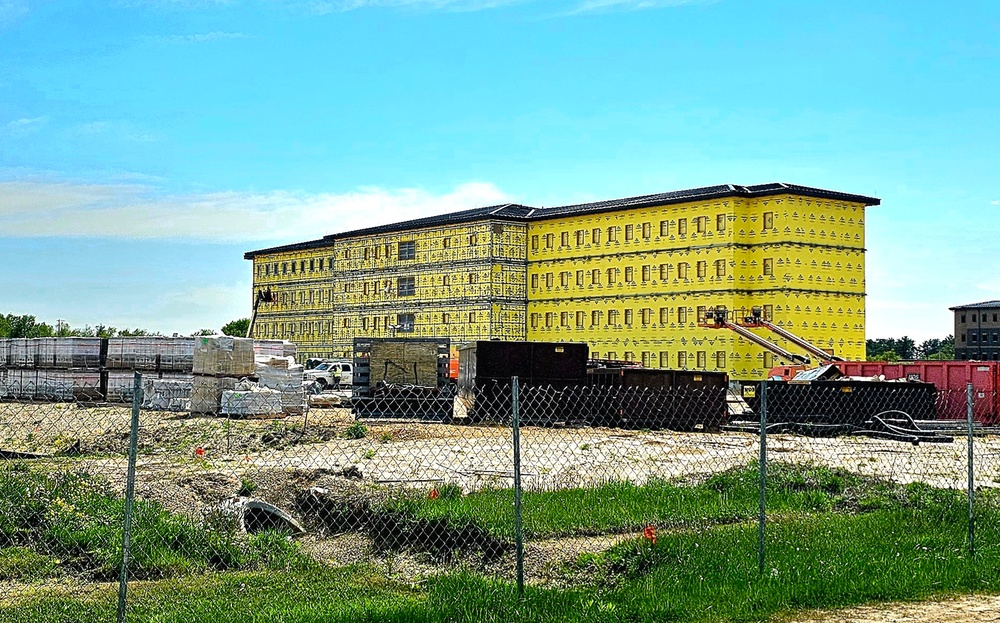 May 2025 barracks construction operations for East Barracks Project at Fort McCoy