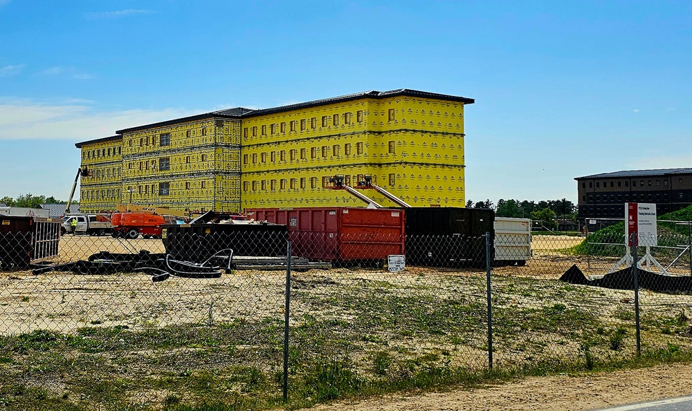 May 2025 barracks construction operations for East Barracks Project at Fort McCoy