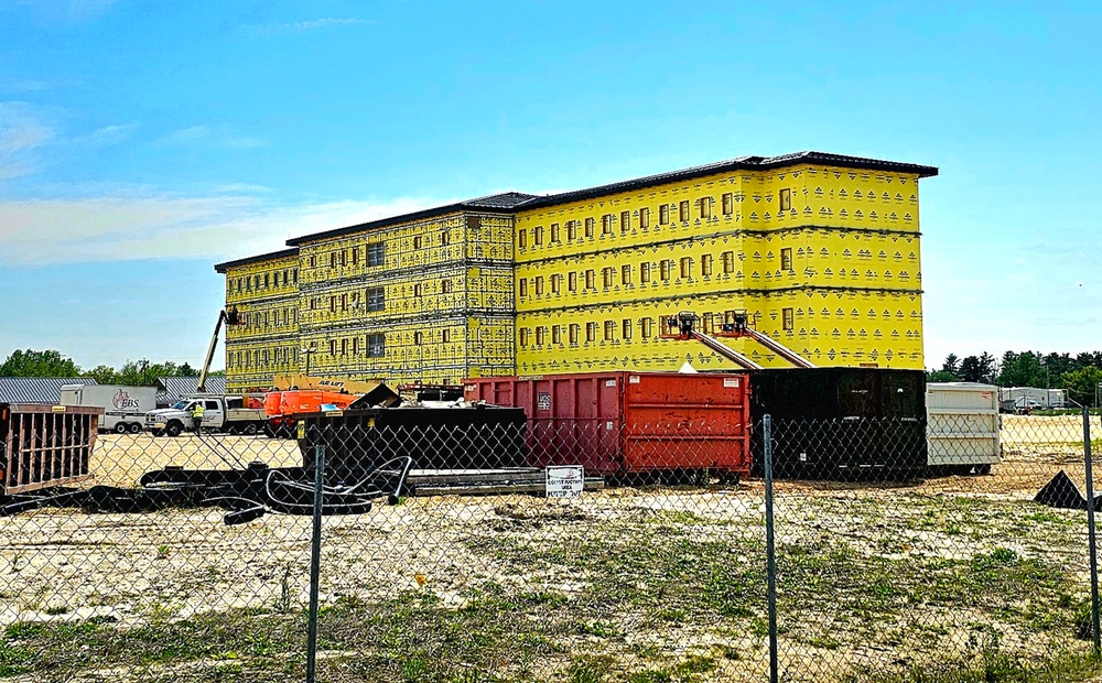 May 2025 barracks construction operations for East Barracks Project at Fort McCoy