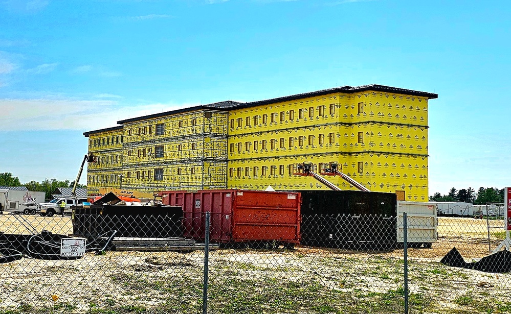 May 2025 barracks construction operations for East Barracks Project at Fort McCoy
