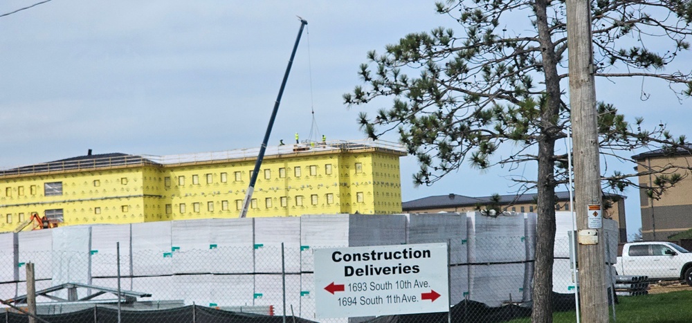 April 2025 barracks construction operations for East Barracks Project at Fort McCoy