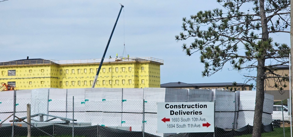 April 2025 barracks construction operations for East Barracks Project at Fort McCoy