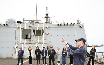 Employees tour USS Spruance (DDG 111) during a recent visit Naval Surface Warfare Center, Port Hueneme Division