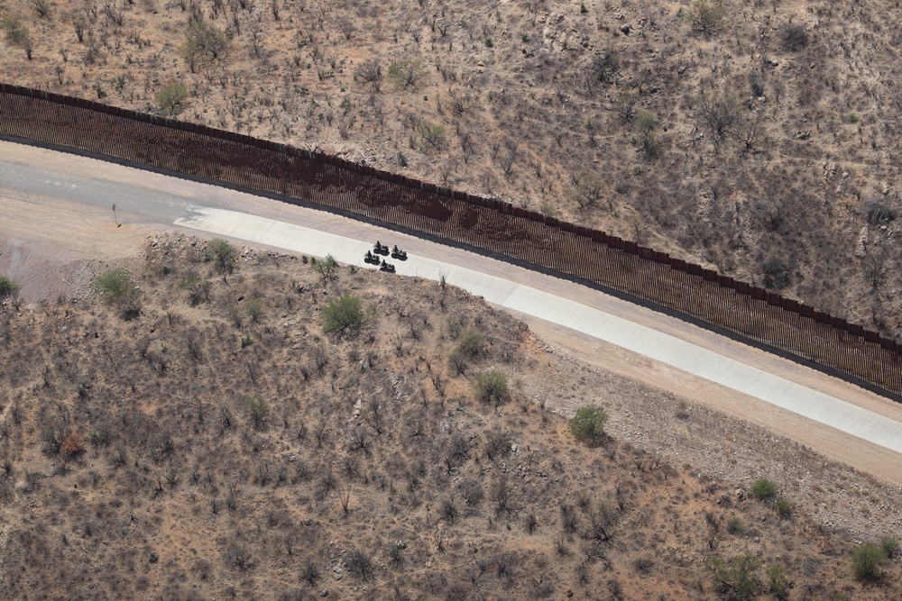 U.S. Soldiers and Border Patrol agents conduct joint aerial patrols
