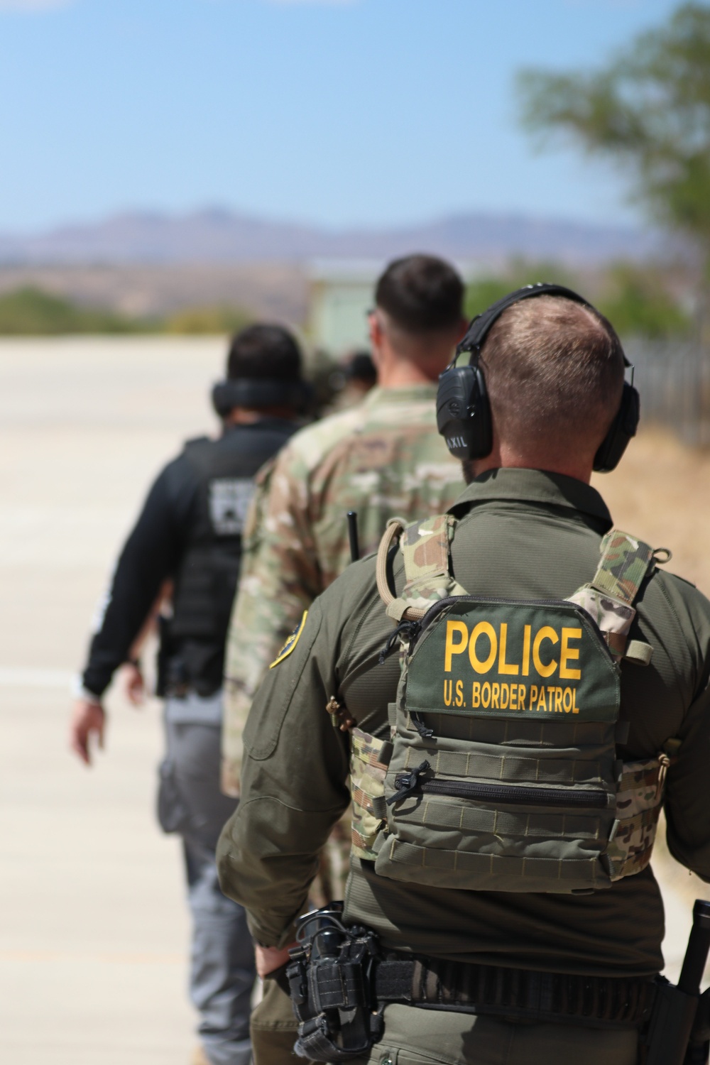 U.S. Soldiers and Border Patrol agents conduct joint aerial patrols