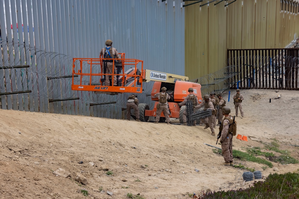 Marines reinforce southern border barriers near Imperial Beach