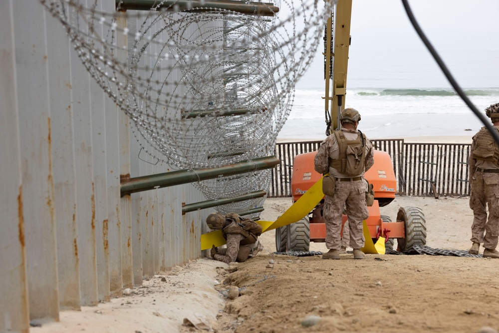Marines reinforce southern border barriers near Imperial Beach