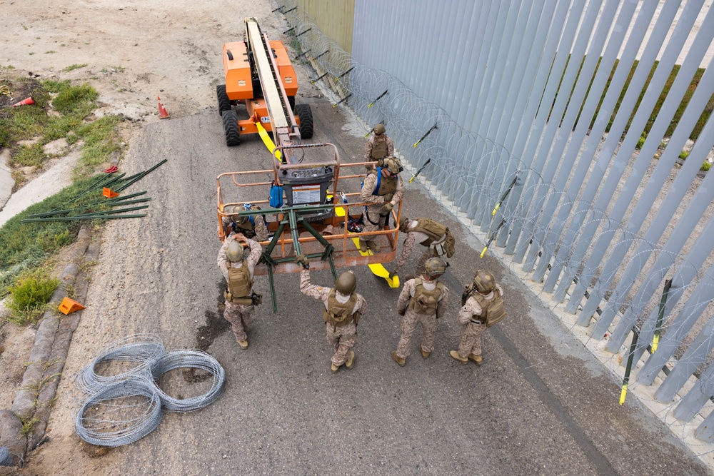 Marines reinforce southern border barriers near Imperial Beach