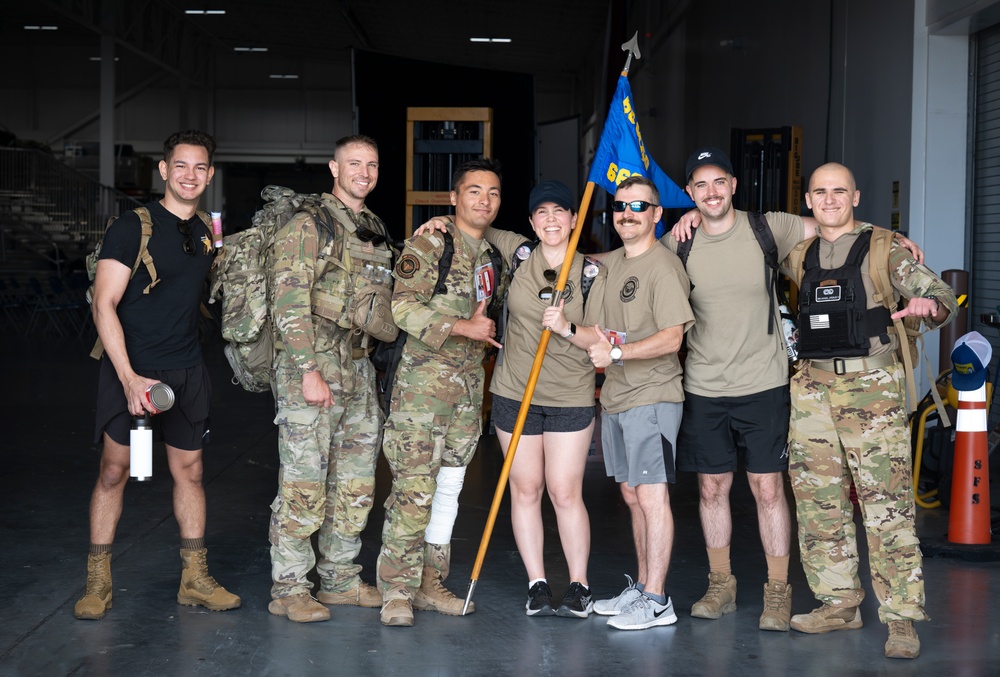 Travis AFB attendees perform ruck march, honor Gold Star families