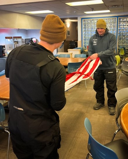 NMCB3 SEABEES RECEIVE MCMUDO STATION FLAG