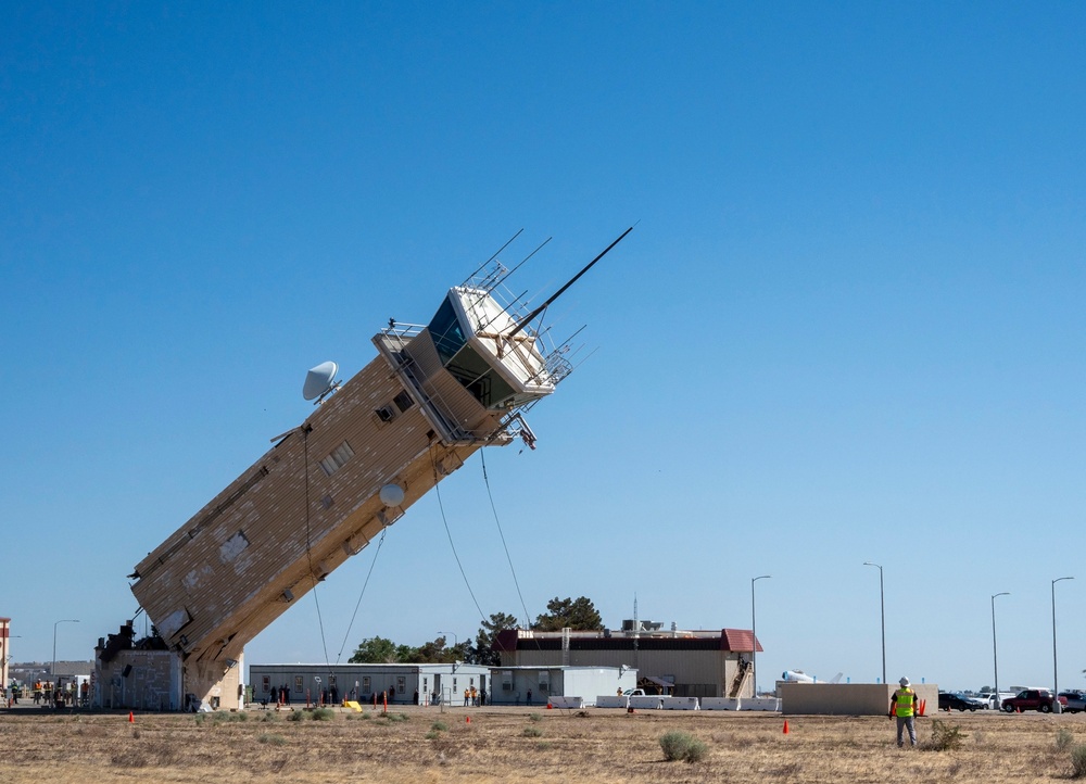 End of an era: USACE, Air Force remove aging tower at Plant 42