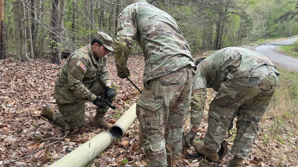 The 368th Engineer Battalion leads pipeline construction at Fort Barfoot