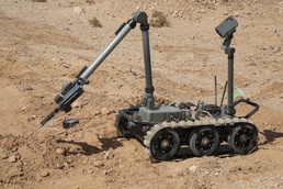 US ordnance teams utilize robots for explosives detection at African Lion 2025