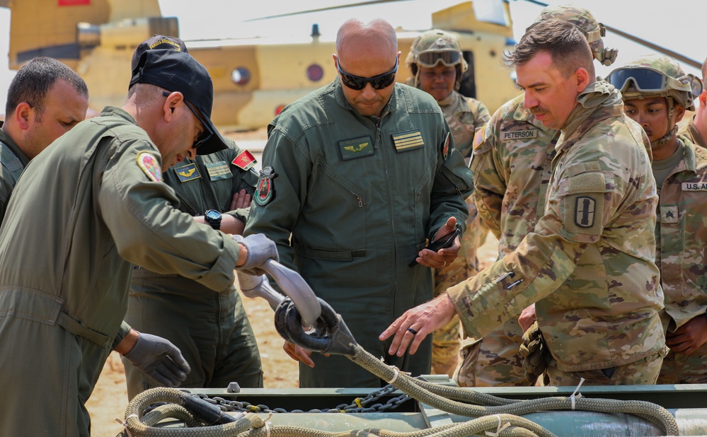 New Hampshire National Guard teams with Morocco for sling load training at African Lion 2025