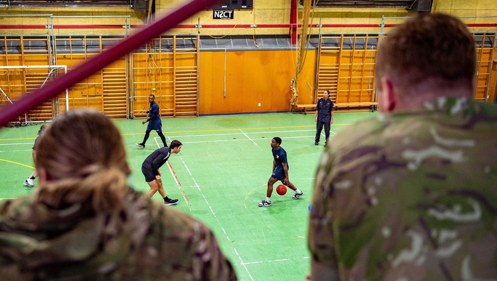 Blue Ridge Sailors Play Basketball With New Zealand Defence Force