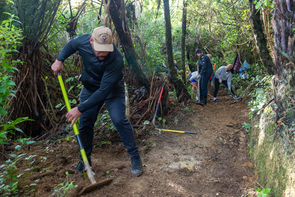 Blue Ridge Sailors Restore Bike Path in New Zealand