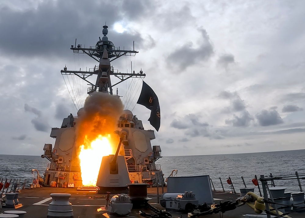 USS Bulkeley (DDG 84) launches a Standard Missile 3 to intercept a ballistic missile
