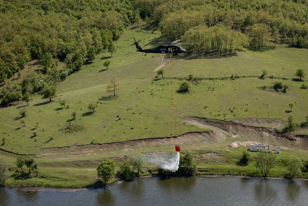 KFOR U.S. Aviation Soldiers Conduct Bambi Bucket Training