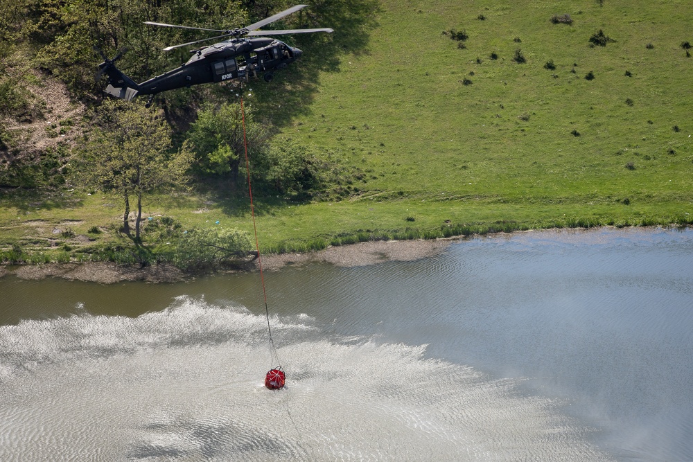 KFOR U.S. Aviation Soldiers Conduct Bambi Bucket Training