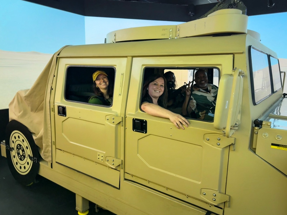 Fort Gregg-Adams Mentorship Program Participants Take on Humvee Simulator
