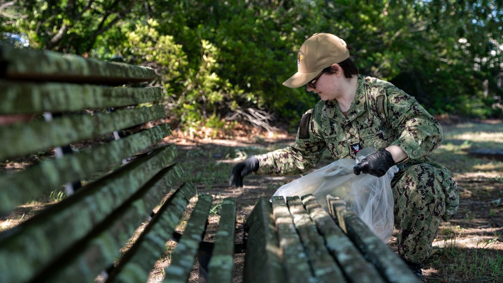 Sailors participate in an Adopt-A-Zone event