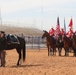 Artillery Half Section presents color guard and riderless horse