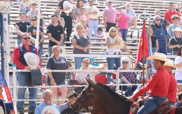 Fort Sill Half Section presents color guard for bull riding event