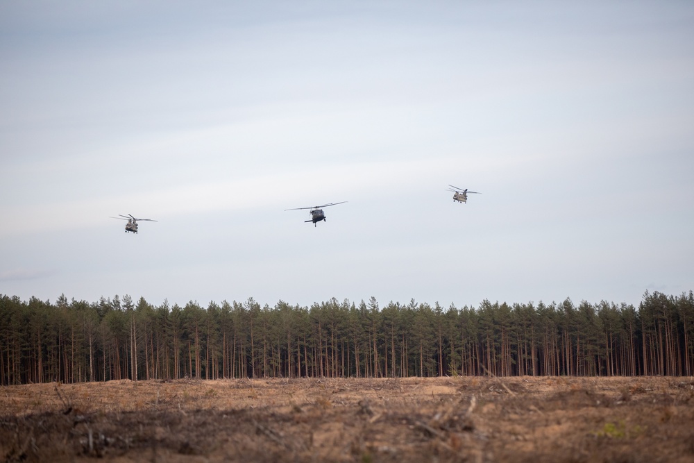 Task Force Desert Knight transports 173rd Airborne Brigade during Defender 2025