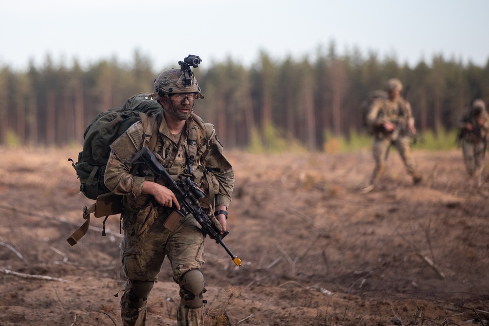 Task Force Desert Knight transports 173rd Airborne Brigade during Defender 2025