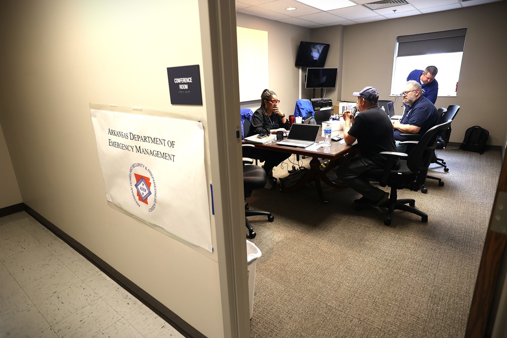 Survivors of the Arkansas severe storms and tornadoes attend FEMA Registration Event.