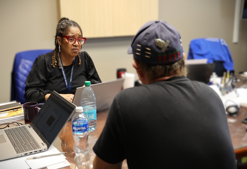 Survivors of the Arkansas severe storms and tornadoes attend FEMA Registration Event.