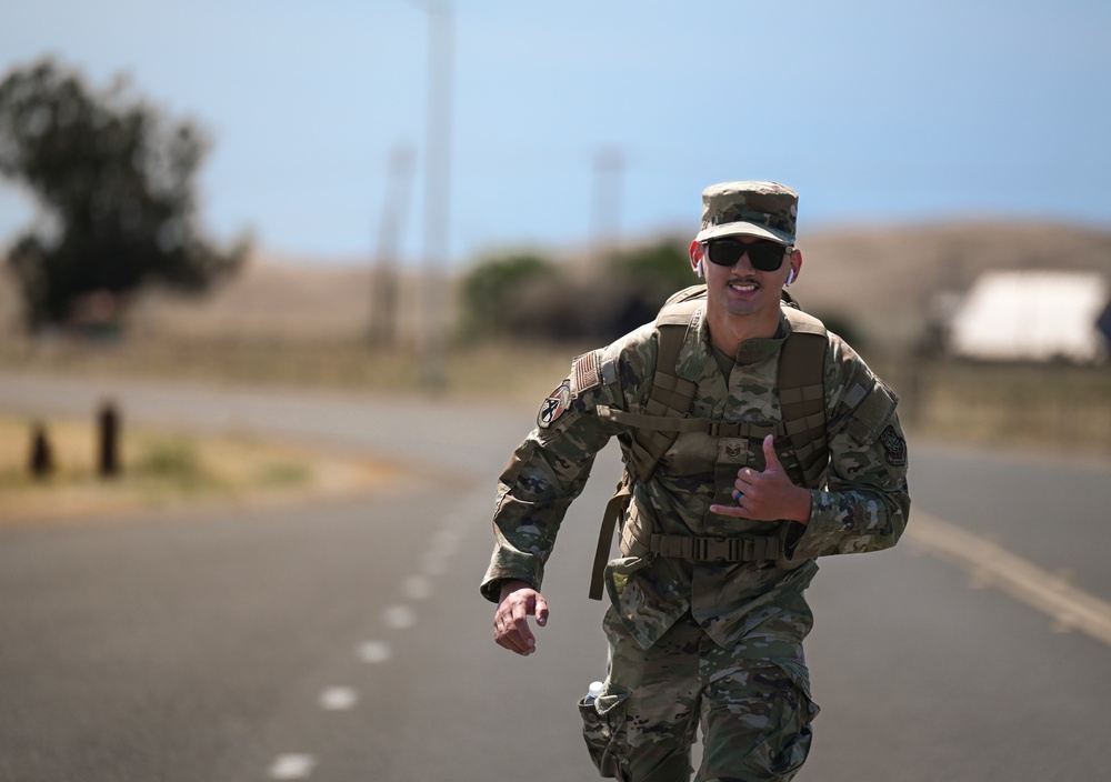 Travis AFB attendees perform ruck march, honor Gold Star families