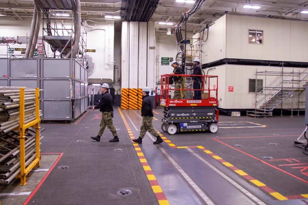 USS Ronald Reagan (CVN 76) conducts daily maintenance operations