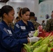 Sailors and Marines volunteer at the Los Angeles Regional Food Bank for LA Fleet Week