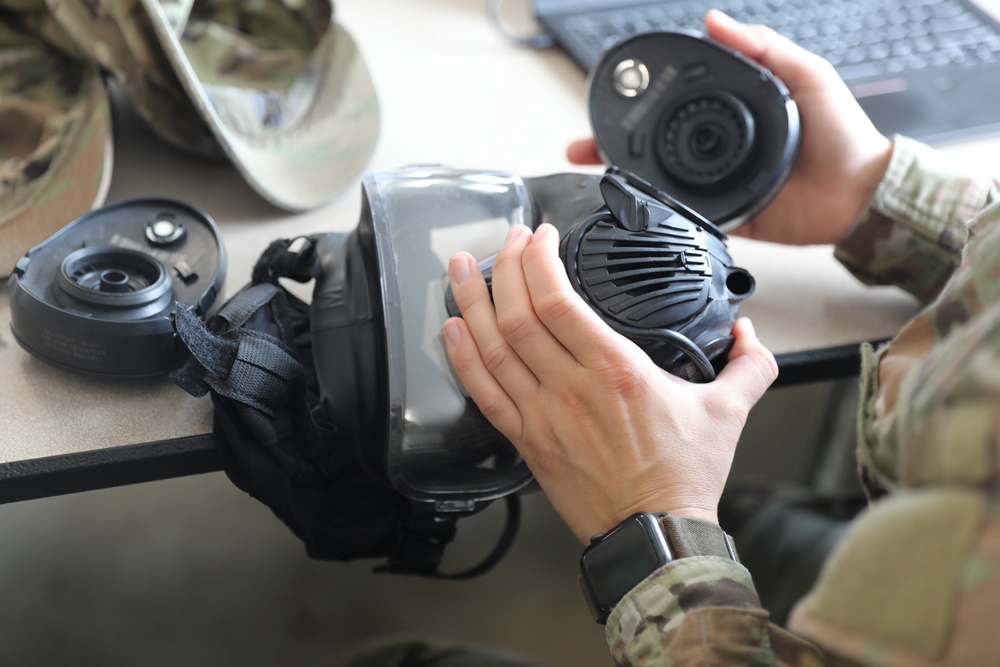 The 1792nd Combat Sustainment Support Battalion conducts CBRN training as part of their annual AT