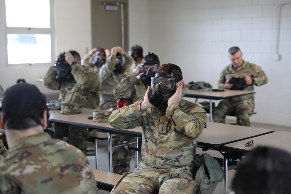 The 1792nd Combat Sustainment Support Battalion conducts CBRN training as part of their annual AT